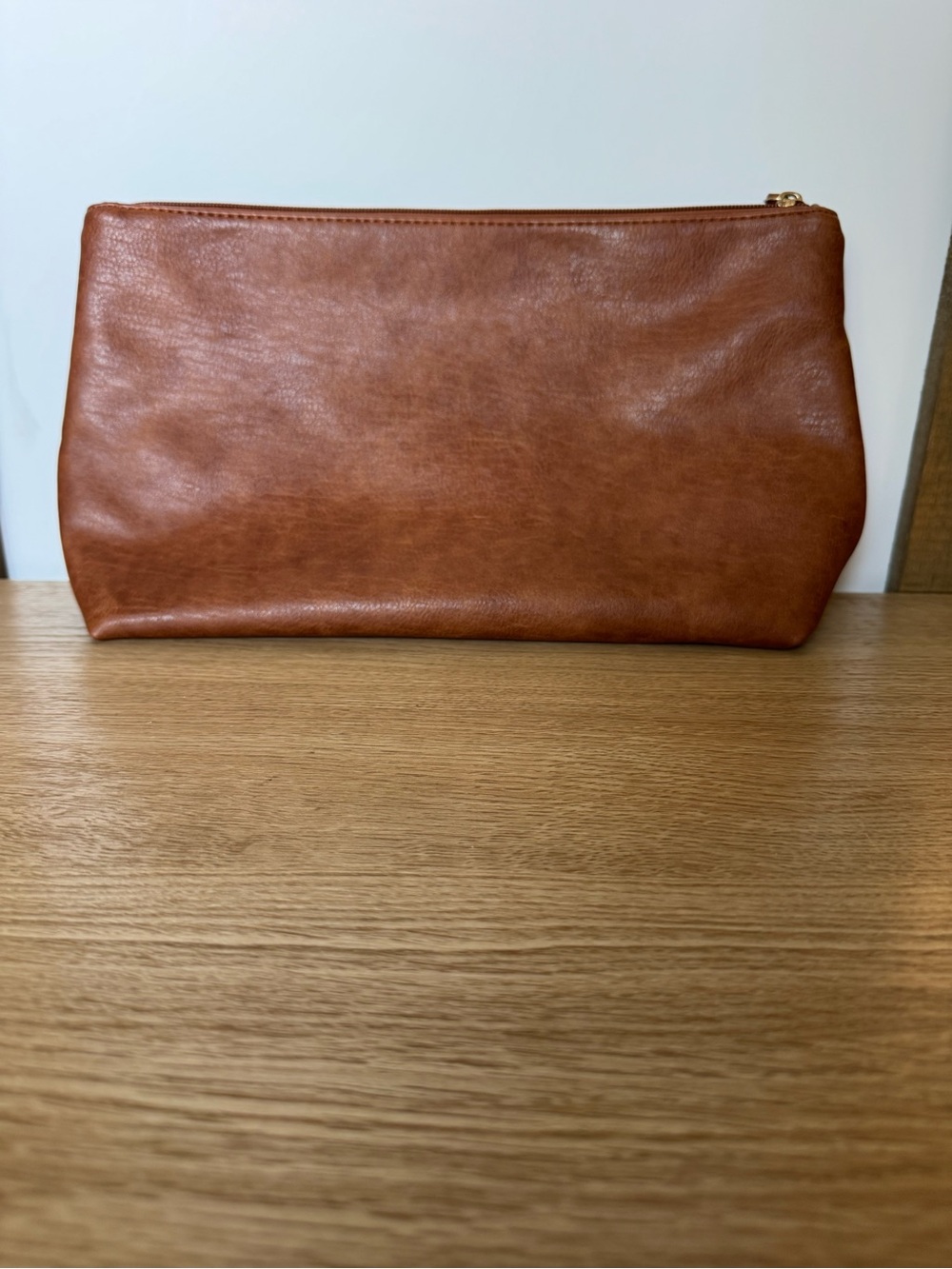 Miztique Tan Leather Dopp Kit with Top Zip